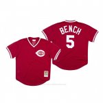 Camiseta Beisbol Hombre Cincinnati Reds Johnny Bench Autentico 1983 Bp Mesh Rojo