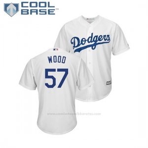 Camiseta Beisbol Hombre Los Angeles Dodgers Alex Wood Cool Base 1ª Blanco