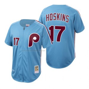 Camiseta Beisbol Hombre Philadelphia Phillies Rhys Hoskins Autentico Cooperstown Collection Azul