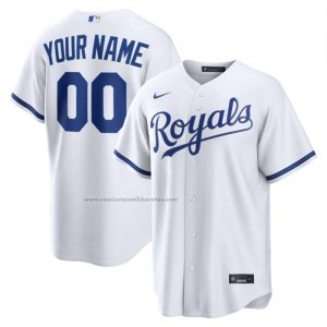 Camiseta Beisbol Hombre Kansas City Royals Primera Replica Personalizada Blanco
