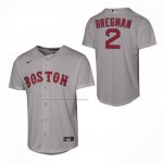 Camiseta Beisbol Nino Boston Red Sox Alex Bregman Segunda Replica Gris Camiseta Beisbol Nino Boston Red Sox Alex Bregman Segunda Replica Gris