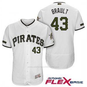 Camiseta Beisbol Hombre Pittsburgh Pirates Steven Brault Blanco 2018 1ª Alterno Flex Base