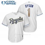 Camiseta Beisbol Hombre Kansas City Royals 1 Jarrod Dyson Blanco 2017 Cool Base