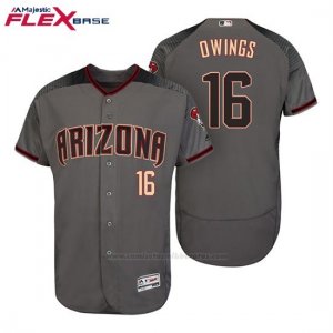 Camiseta Beisbol Hombre Arizona Diamondbacks 16 Chris Owings Grey Rojo 2017 Flex Base