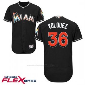 Camiseta Beisbol Hombre Miami Marlins Edinson Volquez Negro Alterno Flex Base