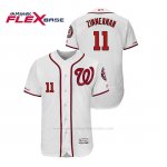 Camiseta Beisbol Hombre Washington Nationals Ryan Zimmerman 150th Aniversario Patch Flex Base Blanco