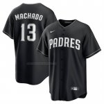Camiseta Beisbol Hombre San Diego Padres Manny Machado Lights Out Replica Negro