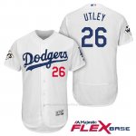 Camiseta Beisbol Hombre Los Angeles Dodgers 2017 World Series Chase Utley Blanco Flex Base