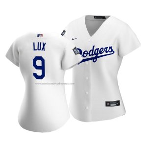 Camiseta Beisbol Mujer Los Angeles Dodgers Gavin Lux 2020 Primera Replica Blanco