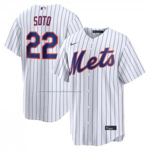 Camiseta Beisbol Hombre New York Mets Juan Soto Primera Replica Blanco