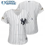 Camiseta Beisbol Mujer New York Yankees 2017 Postemporada Blanco Cool Base