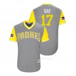 Camiseta Beisbol Hombre San Diego Padres A.j. Ellis 2018 Llws Players Weekend Dad Gris