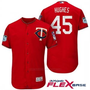 Camiseta Beisbol Hombre Minnesota Twins Phil Hughes Scarlet 2017 Entrenamiento de Primavera Flex Base Jugador