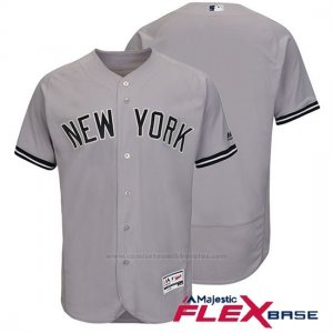 Camiseta Beisbol Hombre New York Yankees Mets Autentico Coleccion Gris Flex Base