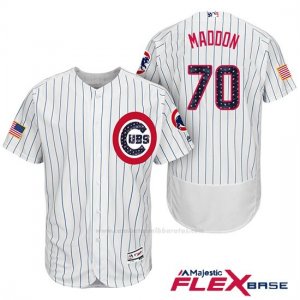 Camiseta Beisbol Hombre Chicago Cubs 2017 Estrellas y Rayas Cubs 70 Joe Maddon Blanco Flex Base