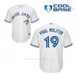 Camiseta Beisbol Hombre Toronto Blue Jays Paul Molitor 19 Blanco 1ª Cool Base
