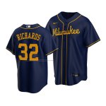 Camiseta Beisbol Hombre Milwaukee Brewers Trevor Richards Replica Azul