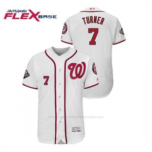 Camiseta Beisbol Hombre Washington Nationals Trea Turner 2019 World Series Bound Flex Base Blanco