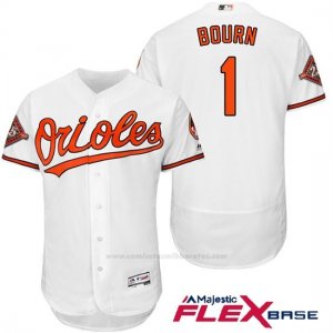 Camiseta Beisbol Hombre Baltimore Orioles 1 Michael Bourn Blanco 2017 Flex Base