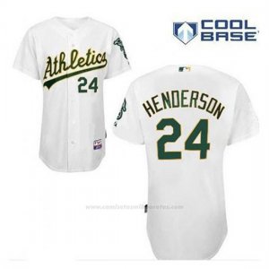 Camiseta Beisbol Hombre Oakland Athletics Rickey Henderson 24 Blanco 1ª Cool Base