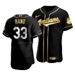 Camiseta Beisbol Hombre Cleveland Indians Brad Hand Golden Edition Autentico Negro