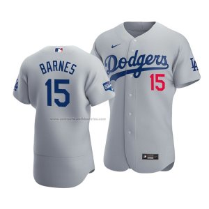 Camiseta Beisbol Hombre Los Angeles Dodgers Austin Barnes 2020 Autentico Alterno Gris
