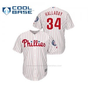 Camiseta Beisbol Hombre Philadelphia Phillies Roy Halladay 2019 Hall Of Fame Induction Majestic Cool Base Blanco