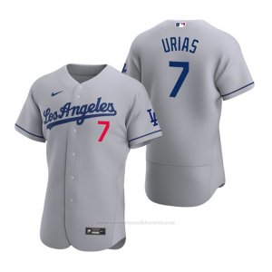 Camiseta Beisbol Hombre Los Angeles Dodgers Julio Urias Autentico 2020 Road Gris