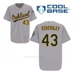 Camiseta Beisbol Hombre Oakland Athletics Dennis Eckersley 43 Gris Cool Base