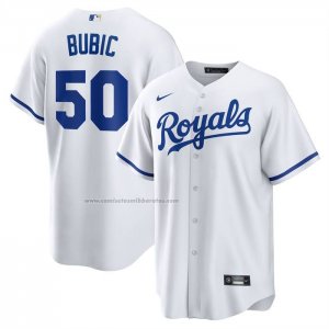 Camiseta Beisbol Hombre Kansas City Royals Kris Bubic Primera Replica Blanco Camiseta Beisbol Hombre Kansas City Royals Kris Bubic Primera Replica Blanco