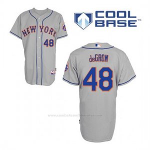 Camiseta Beisbol Hombre New York Mets Jacob Degrom 48 Gris Cool Base