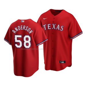 Camiseta Beisbol Hombre Texas Rangers Drew Anderson Replica Alterno Rojo