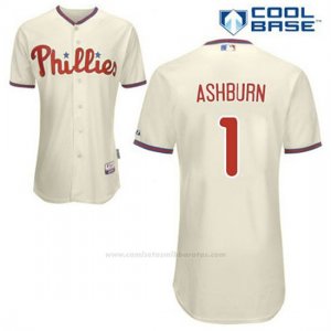 Camiseta Beisbol Hombre Philadelphia Phillies Richie Ashburn 1 Crema Alterno Cool Base