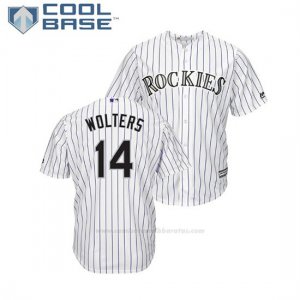 Camiseta Beisbol Hombre Rockies Tony Wolters Cool Base 1ª Blanco