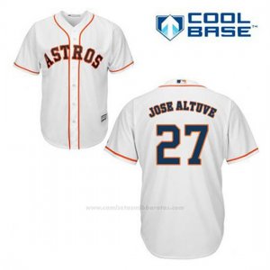 Camiseta Beisbol Hombre Houston Astros Jose Altuve 27 Blanco 1ª Cool Base