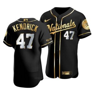 Camiseta Beisbol Hombre Washington Nationals Howie Kendrick Golden Edition Autentico Negro Oro