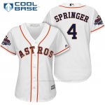 Camiseta Beisbol Mujer Houston Astros 2017 World Series Campeones George Springer Blanco Cool Base