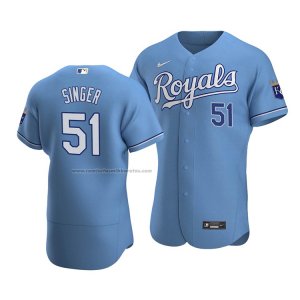 Camiseta Beisbol Hombre Kansas City Royals Brady Singer Alterno Autentico Azul2