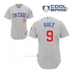 Camiseta Beisbol Hombre Chicago Cubs 9 Javier Baez Gris Cool Base