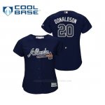 Camiseta Beisbol Mujer Atlanta Braves Josh Donaldson Cool Base Official Alternato Azul