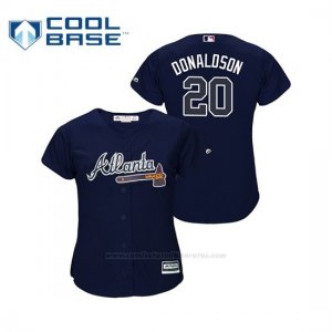 Camiseta Beisbol Mujer Atlanta Braves Josh Donaldson Cool Base Official Alternato Azul