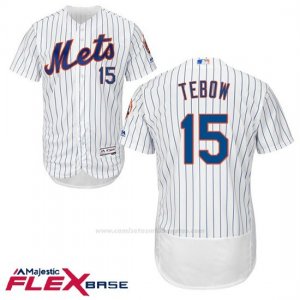 Camiseta Beisbol Hombre New York Mets 15 Tim Tebow Blanco Flex Base
