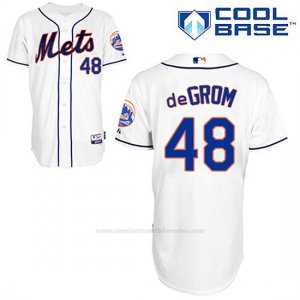 Camiseta Beisbol Hombre New York Mets Jacob Degrom 48 Blanco Alterno Cool Base