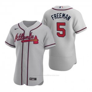 Camiseta Beisbol Hombre Atlanta Braves Freddie Freeman Autentico 2020 Road Gris