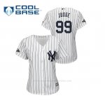 Camiseta Beisbol Mujer New York Yankees Aaron Judge 2019 Postseason Cool Base Blanco