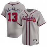 Camiseta Beisbol Hombre Atlanta Braves Ronald Acuna Jr. Segunda Limited Gris