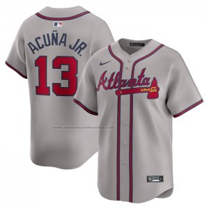 Camiseta Beisbol Hombre Atlanta Braves Ronald Acuna Jr. Segunda Limited Gris