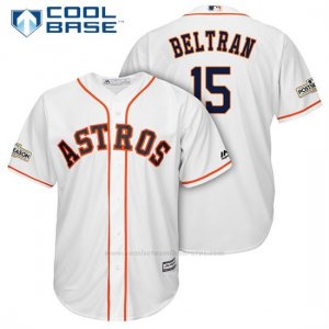 Camiseta Beisbol Hombre Houston Astros 2017 Postemporada Carlos Beltran Blanco Cool Base