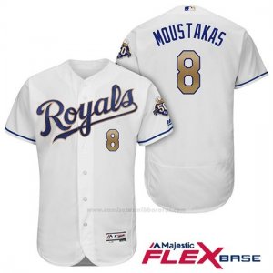 Camiseta Beisbol Hombre Kansas City Royals Mike Moustakas Blanco 50th Season Alterno Flex Base