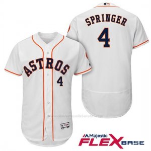 Camiseta Beisbol Hombre Houston Astros George Springer Blanco 1ª Autentico Flex Base